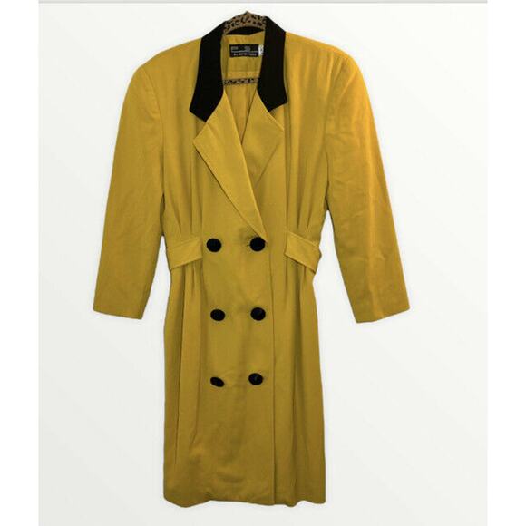 PSI by Alvin Bell Vintage Wool Yellow Peacoat - Picture 1 of 6